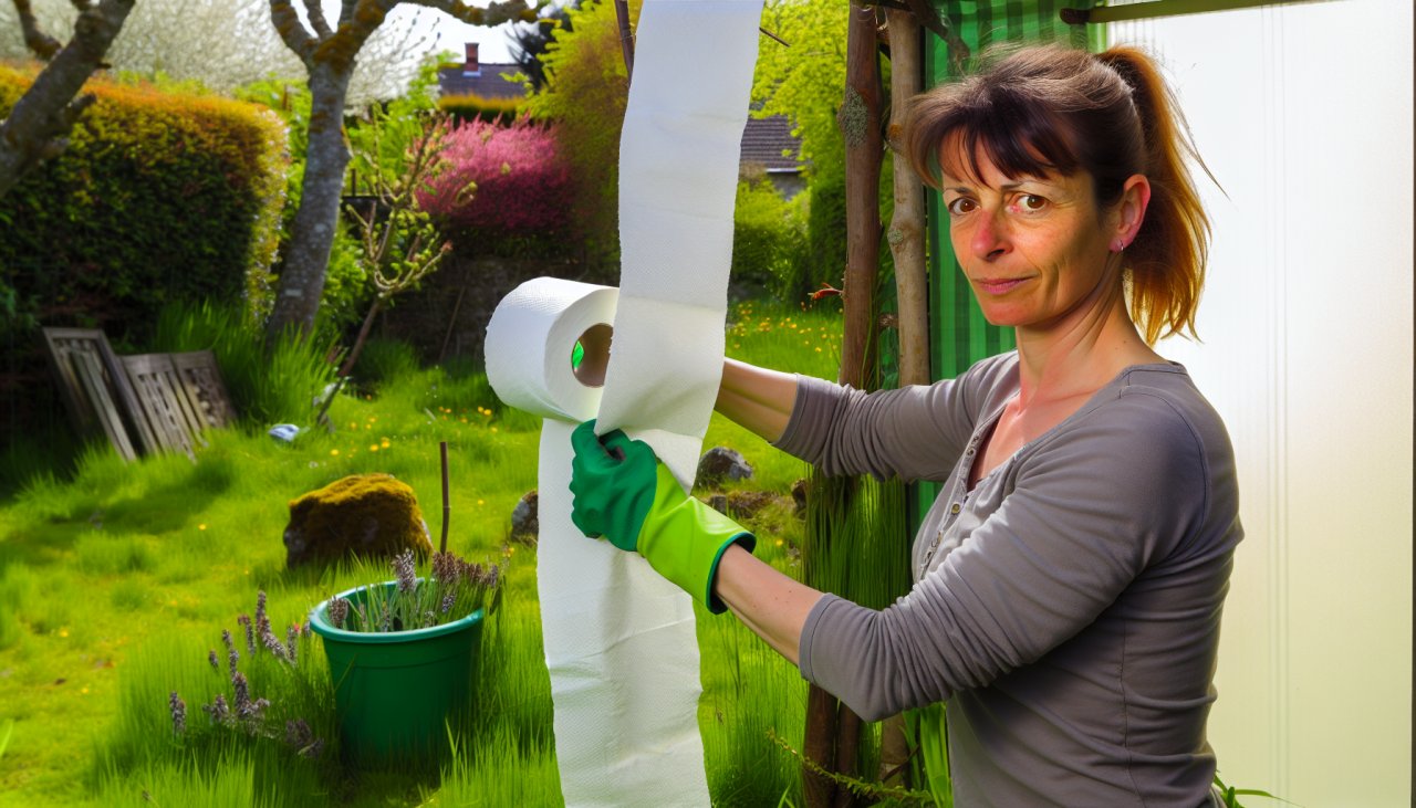 Elle utilise du papier toilette pour combler les trous d’herbe de son jardin et le résultat est magique