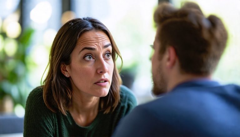 femme qui parle a un homme mais l'homme ne comprends pas