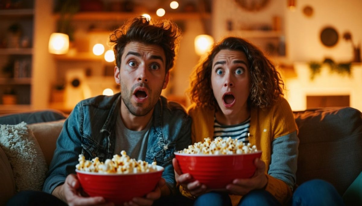 Netflix pop corn couple surpris sous le choc