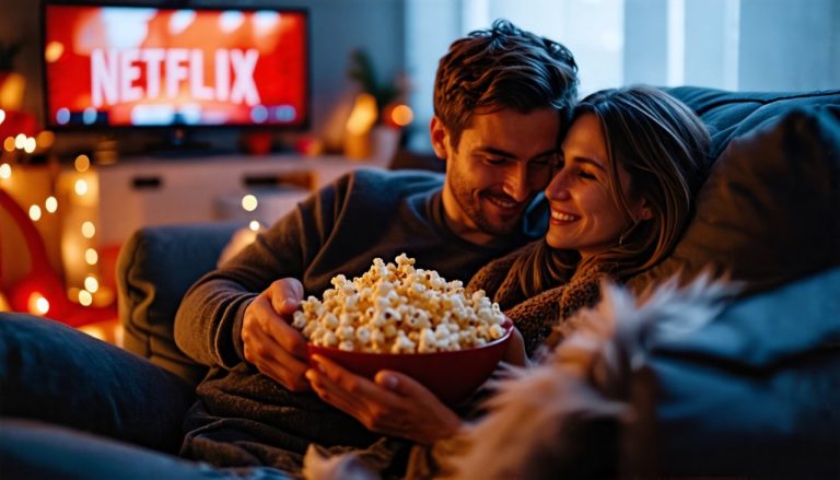 Netflix popcorn couple