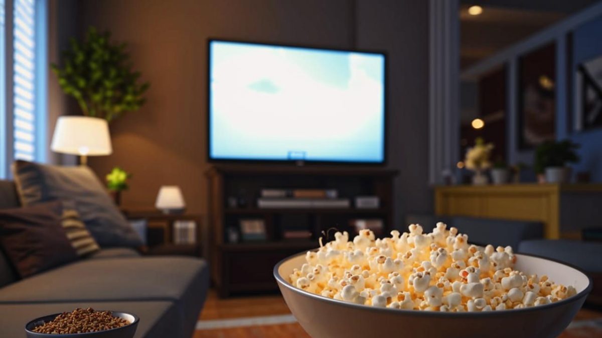 pop corn devant écran