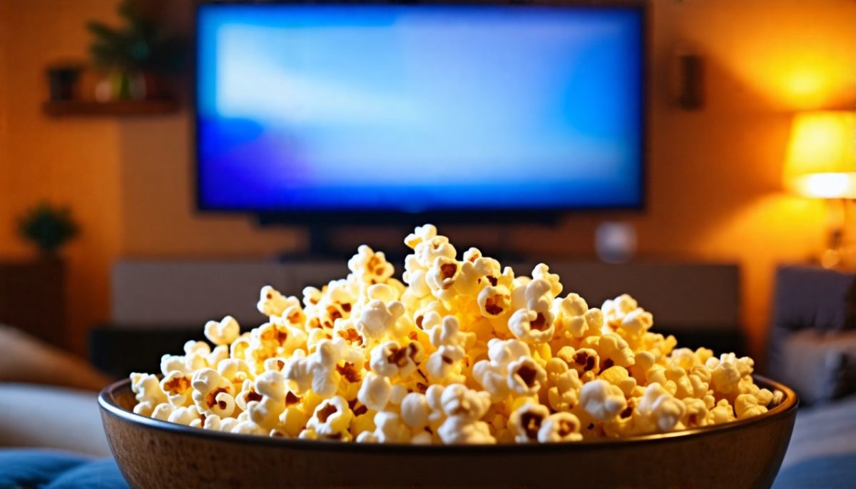pop corn devant écran