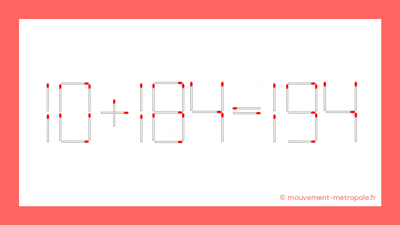 Voici l'équation corrigée : 10 + 184 = 194 Voici l'équation corrigée : 10 + 184 = 194