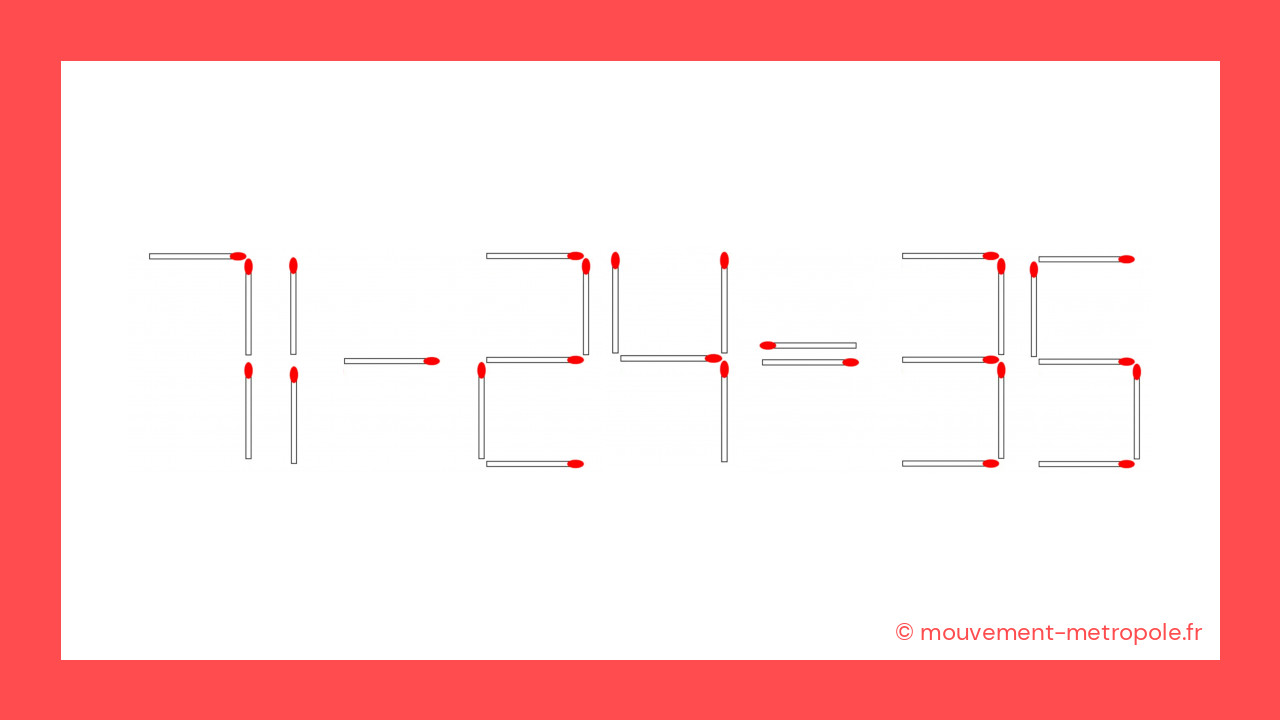 71 - 24 = 35 : Réussirez-vous à la rendre correcte en moins de 30 secondes ?