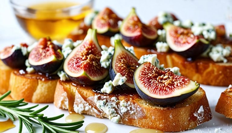 Bruschetta Figues et Fromage Bleu : Un mariage alliant douceur et caractère pour éveiller vos papilles