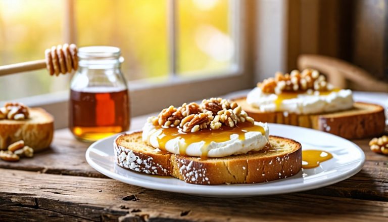 Les Tartines de Ricotta, Miel et Noix : Un mariage parfait entre douceur et croquant