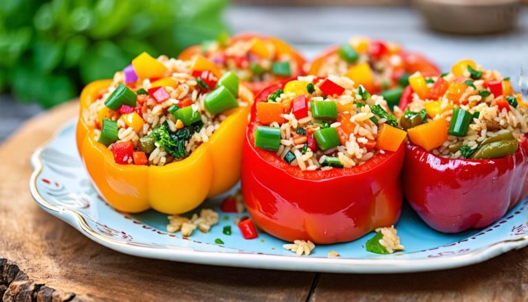 Poivrons Farcis au Riz et Légumes : Un Arc-en-ciel de Saveurs et de Couleurs dans Votre Assiette