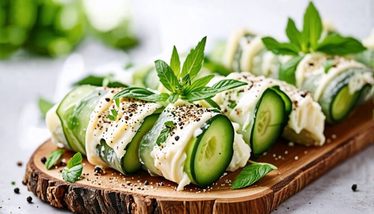 Roulés de concombre au fromage frais : la recette parfaite pour un apéritif frais et simplissime