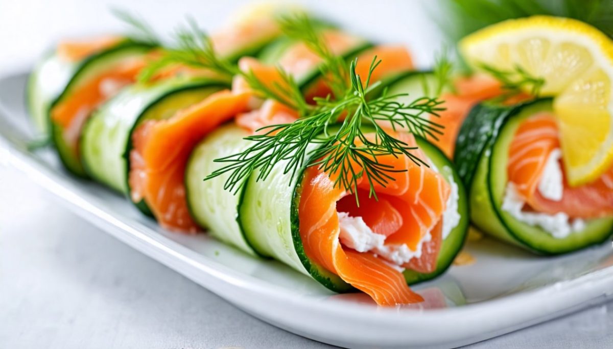 Roulés de concombre au saumon fumé : la recette qui allie fraîcheur et élégance