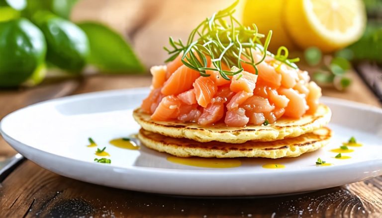 Tartare de Saumon sur Blinis : Raffinement et Saveurs au Rendez-vous