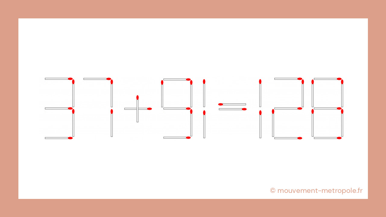 La solution révélée : un tour de passe-passe mathématique avec une seule allumette ! La solution révélée : un tour de passe-passe mathématique avec une seule allumette !