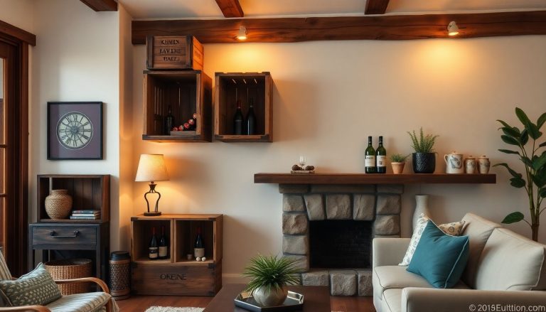 De vieilles caisses à vin aux étagères uniques : mode d'emploi