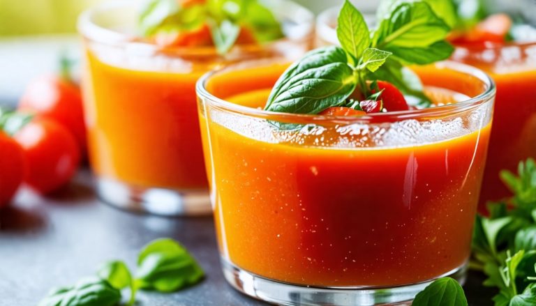 Plongez dans les saveurs ensoleillées des verrines de gaspacho