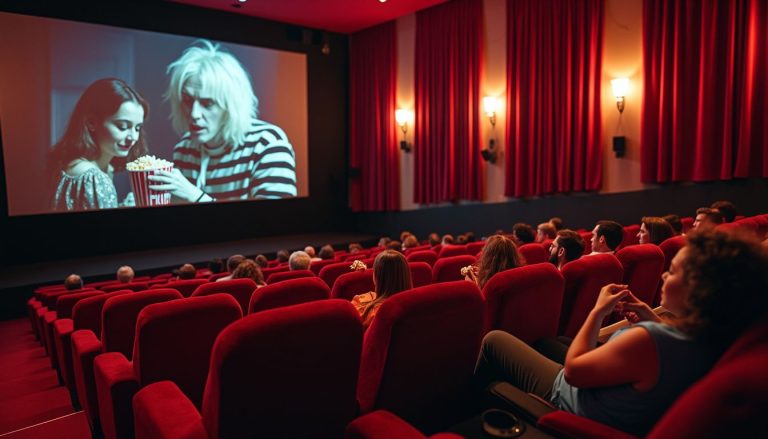 Salle de cinéma pop corn Beetlejuice sur l'écran