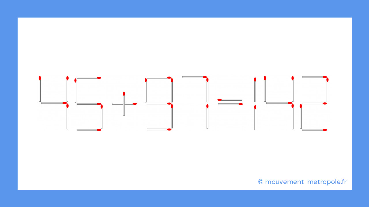 La magie des mathématiques : une simple allumette transforme une soustraction en addition ! La magie des mathématiques : une simple allumette transforme une soustraction en addition !