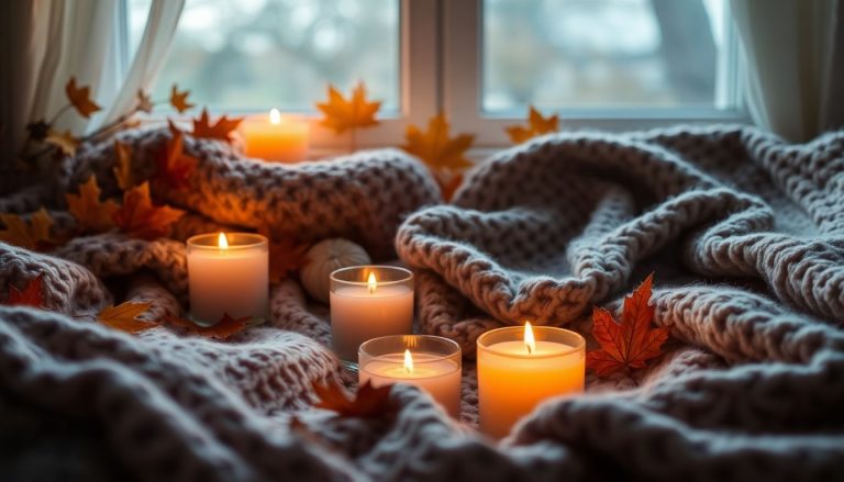 Créez un cocon douillet pour l'automne : bougies et plaids pour une ambiance chaleureuse