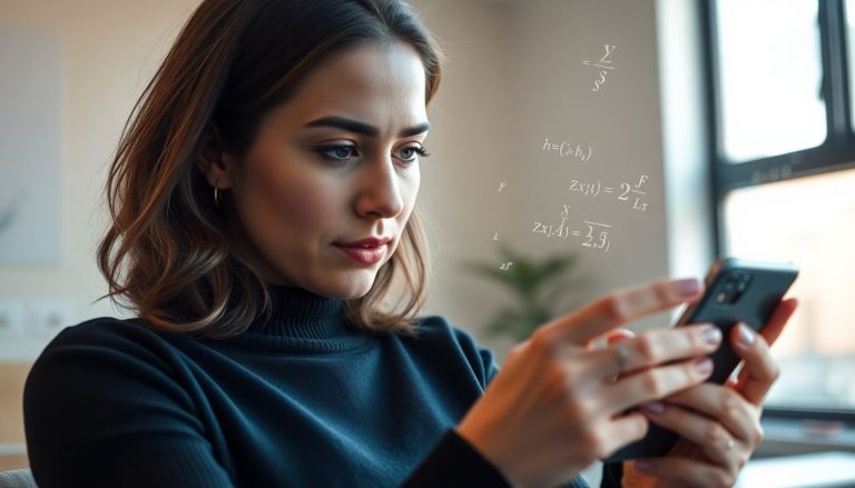 énigme mathématique femme smartphone