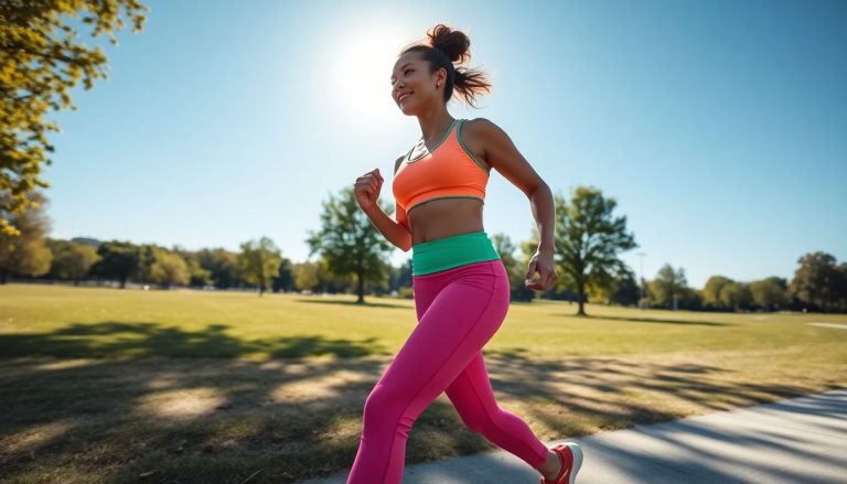 Femme marche a bien sport