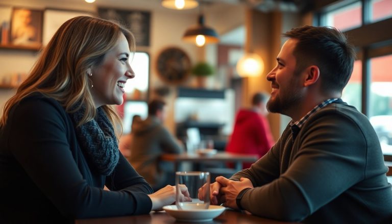 Femme qui discute avec un homme