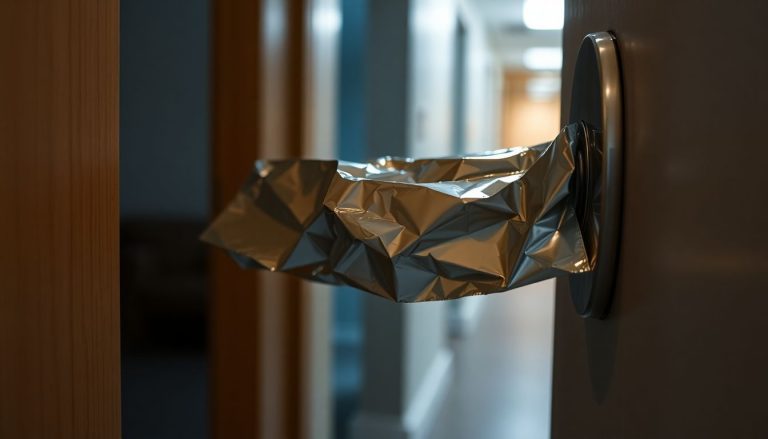 Papier aluminium sur la poignée : l'astuce anti-cambriolage qui fait du bruit