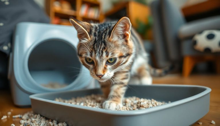 Chat qui gratte sa litière : causes et solutions pour retrouver la tranquillité