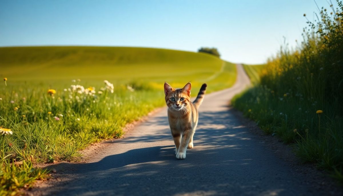 chat sur route