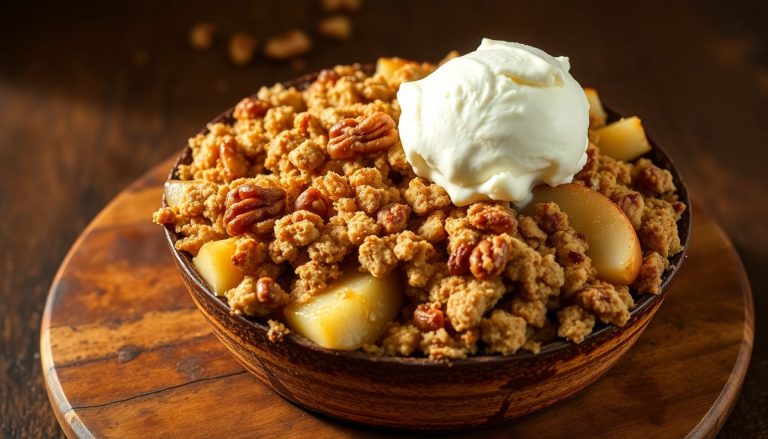 Crumble aux pommes, poires et noix : le dessert réconfortant par excellence