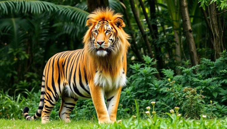 Le ligre : géant félin controversé né de l'union du lion et du tigre