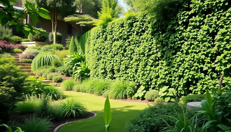 Métamorphose d'un jardin en pente : créer un havre de paix avec un mur végétal