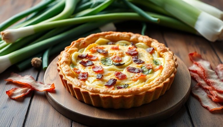 Tarte rustique aux poireaux et bacon : un délice simple et réconfortant