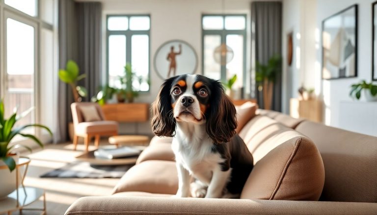chien Cavalier King Charles dans un appartement