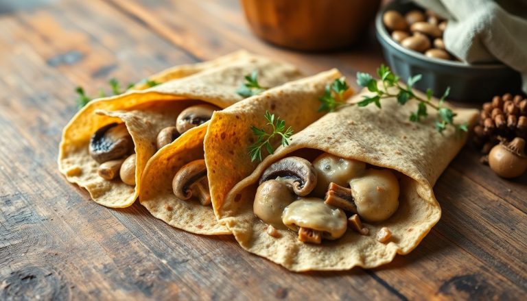 Crêpes de sarrasin aux champignons et à la crème : un délice rustique et savoureux