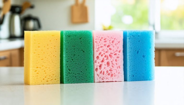 Éponges de cuisine colorées : voici la signification de chaque code couleur pour un usage idéal