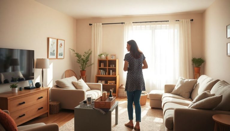 femme qui range maison