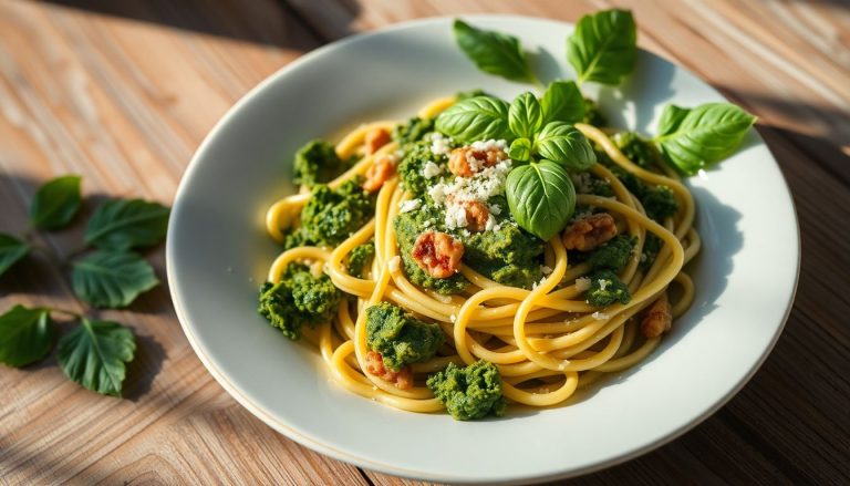 Pâtes au pesto de kale et noix : un plat savoureux et nutritif à découvrir