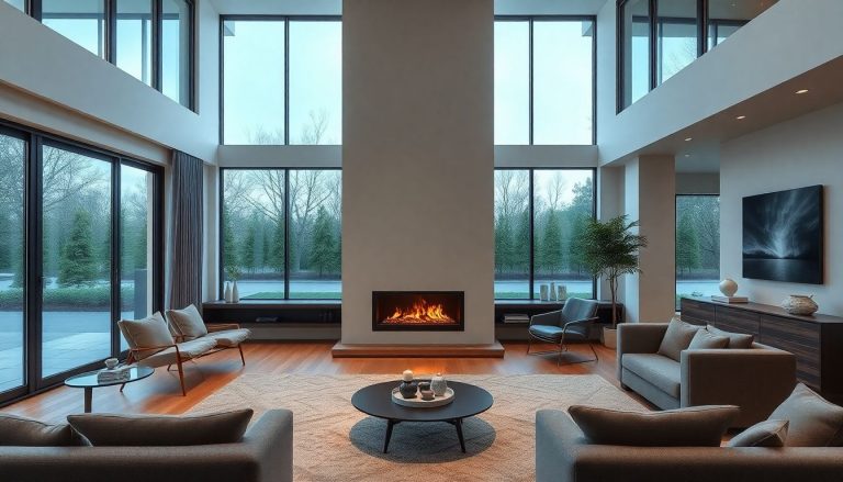 Belle cheminée design maison modern