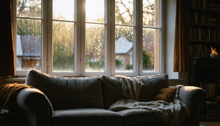 Buée condensation vitre maison salon