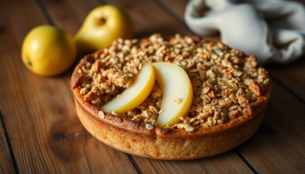 Crumble aux poires et flocons d'avoine : le dessert réconfortant par excellence