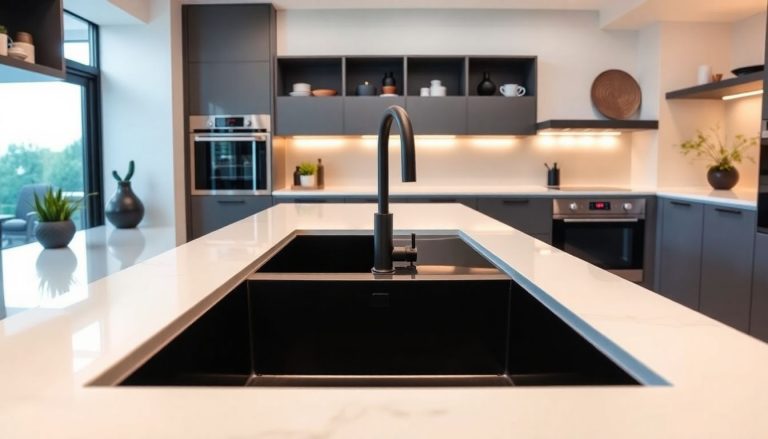 evier noir belle cuisine