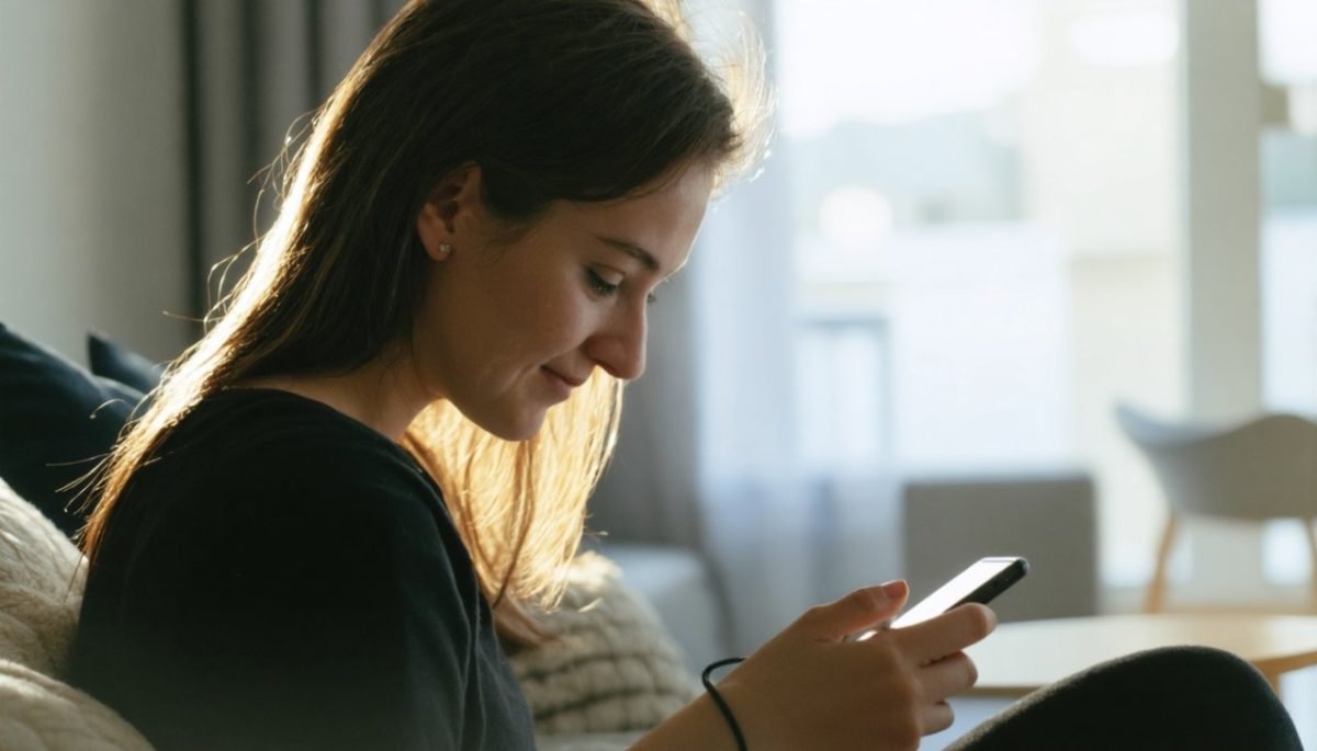 femme debranche son chargeur de telephone