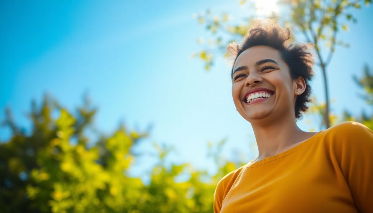 femme dehors sourire