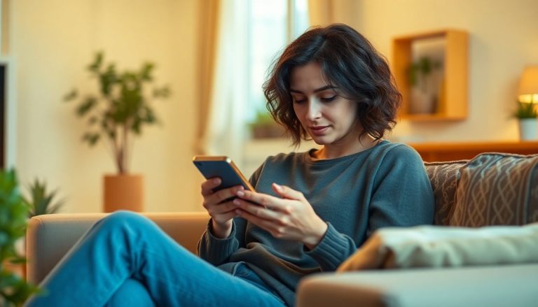 Femme qui lis sur telephone