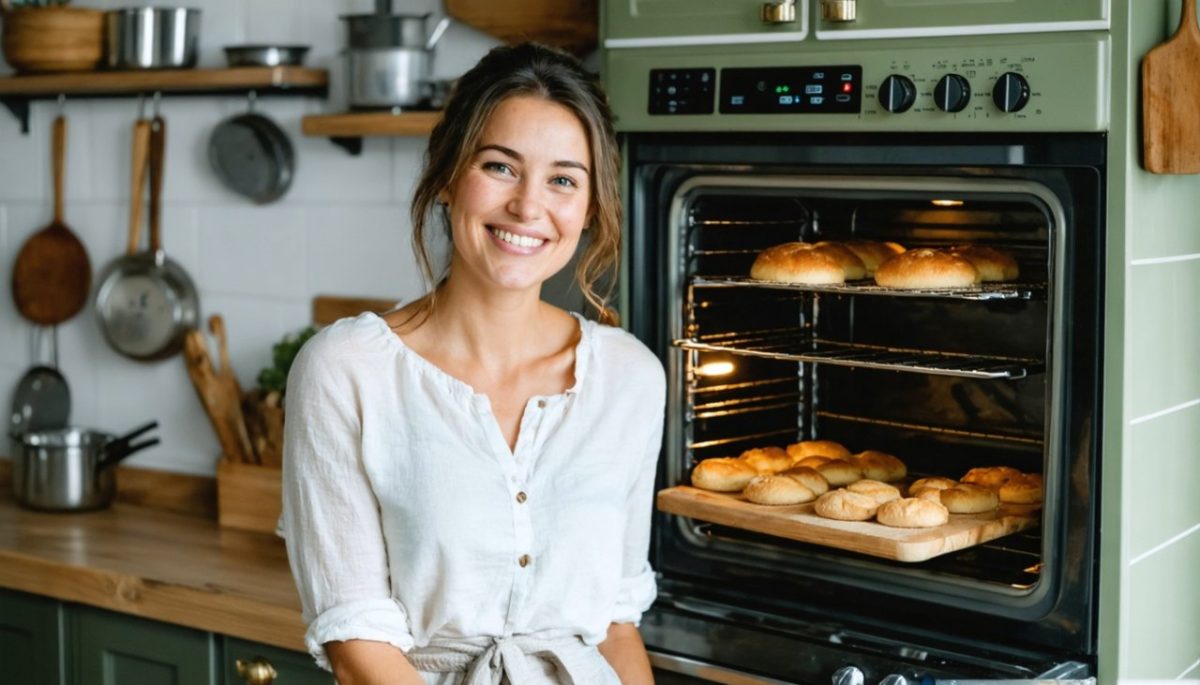 femme sourire four