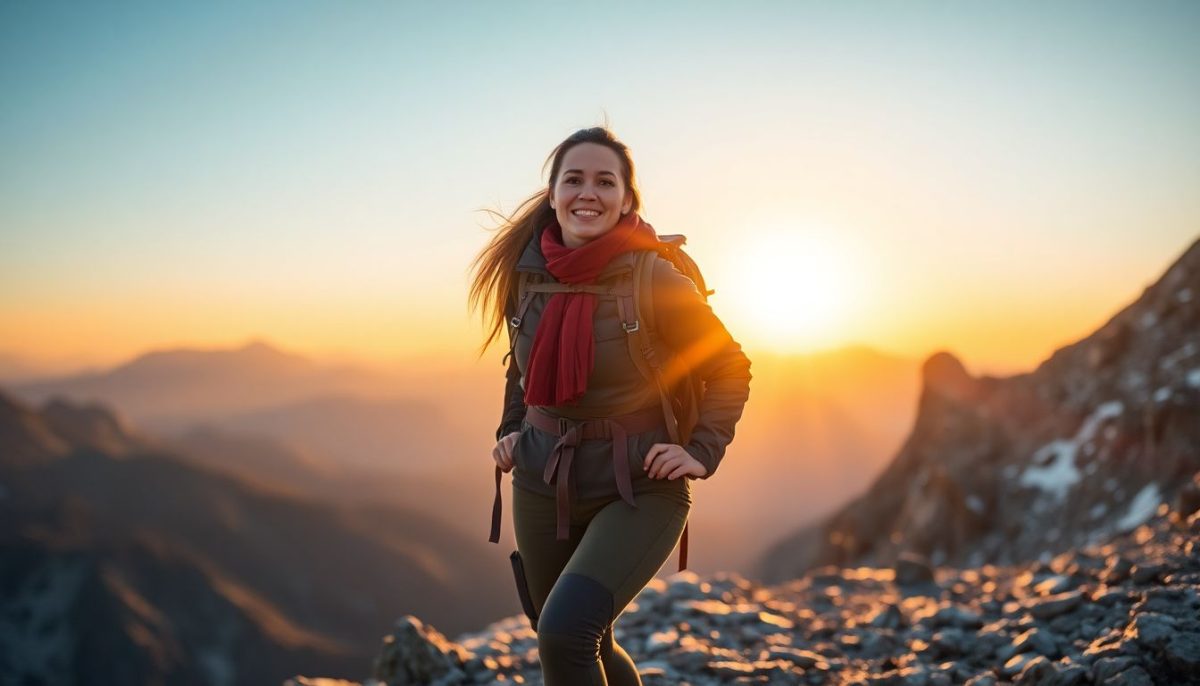femme succès concept gravir montagne
