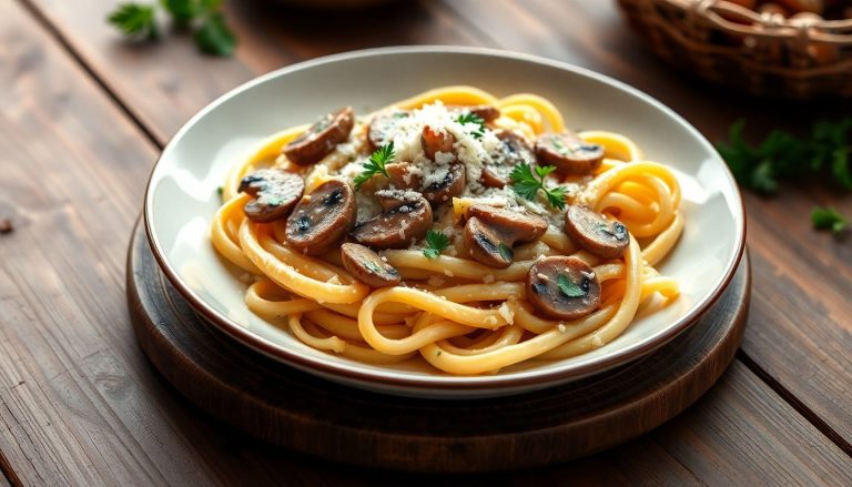 Pâtes à la sauce crémeuse aux champignons : un délice réconfortant à savourer