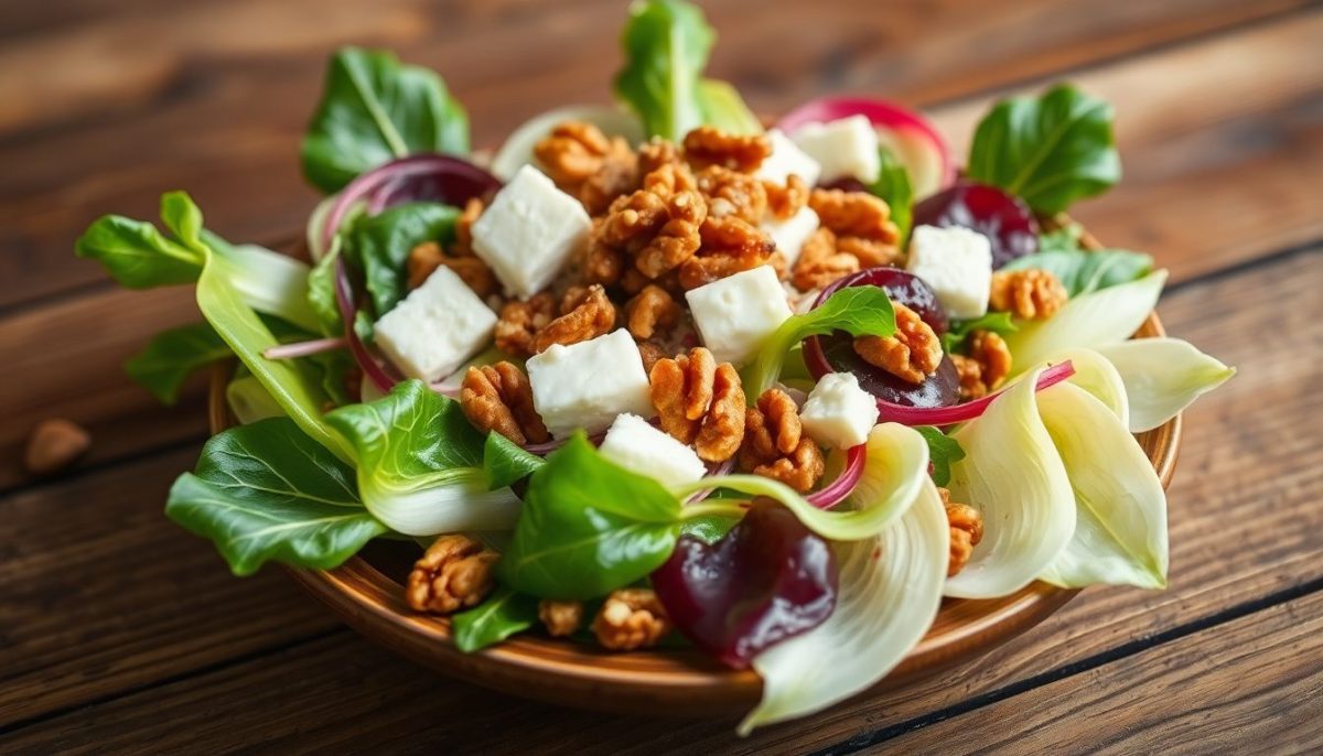 Salade d'endives aux noix et fromage frais : un délice croquant et crémeux