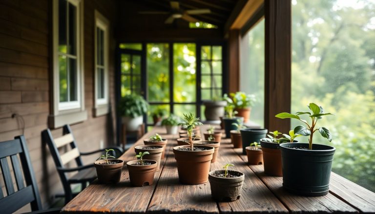 semi graine pot veranda