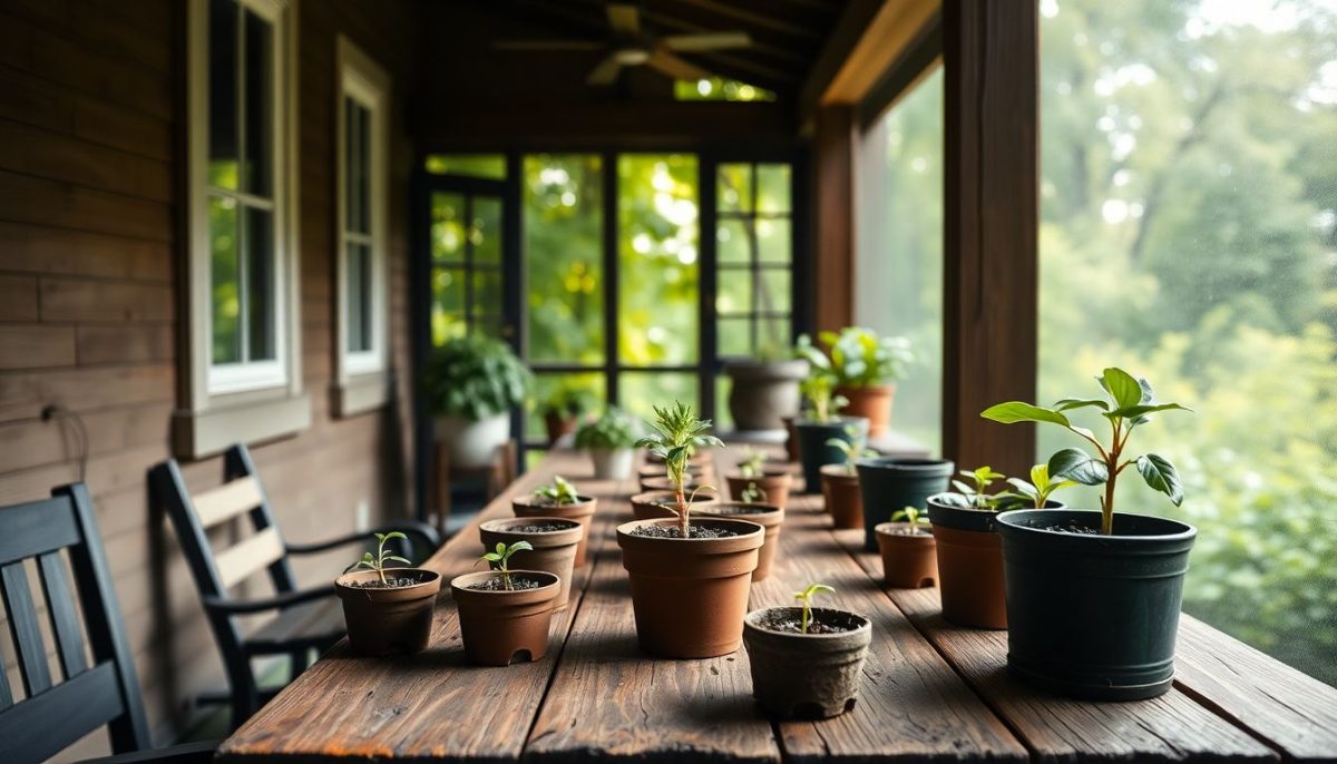 semi graine pot veranda