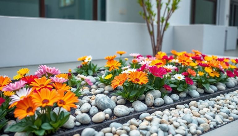 Créez un parterre de fleurs moderne avec des cailloux : guide complet pour un jardin zen époustouflant