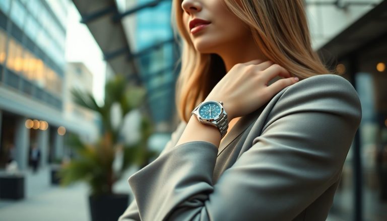 femme avec une montre